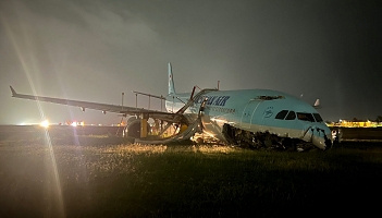 Korean Air: Airbus A330 wypadł z pasa na Filipinach