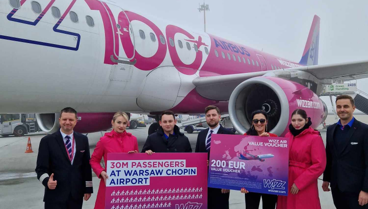 Wizz Air: 30 milionów pasażerów na Lotnisku Chopina