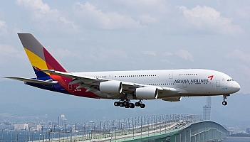 A380 Asiana Airlines z awarią silnika nad Pacyfikiem