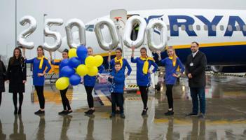 Ryanair świętuje 250 tysięcznego pasażera w Lublinie